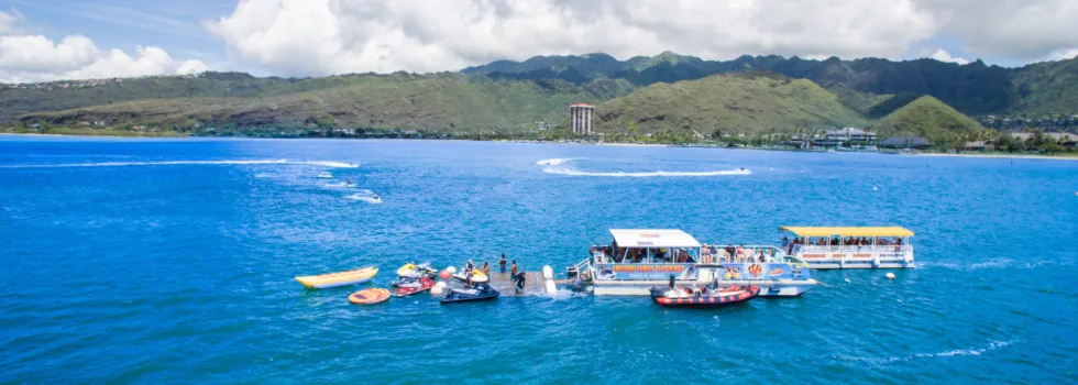 Watersport activity floating barge oahu