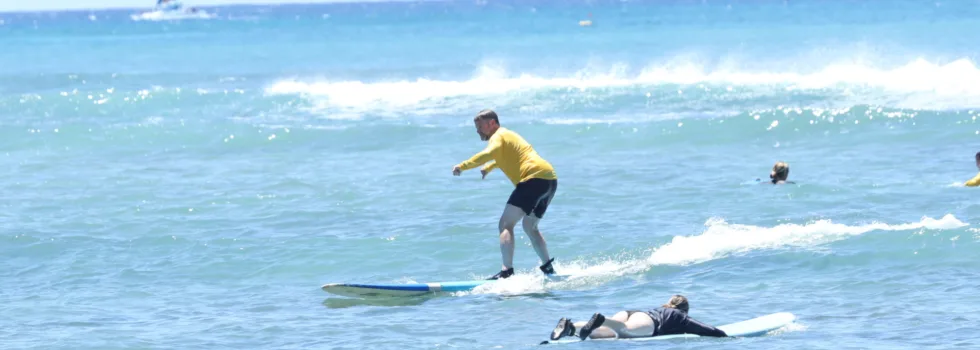 Surf lessons public beach