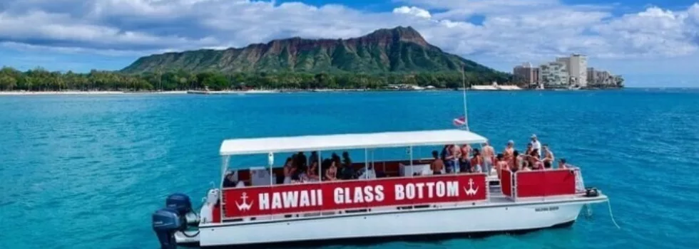 Diamond head view from glassbottom boat