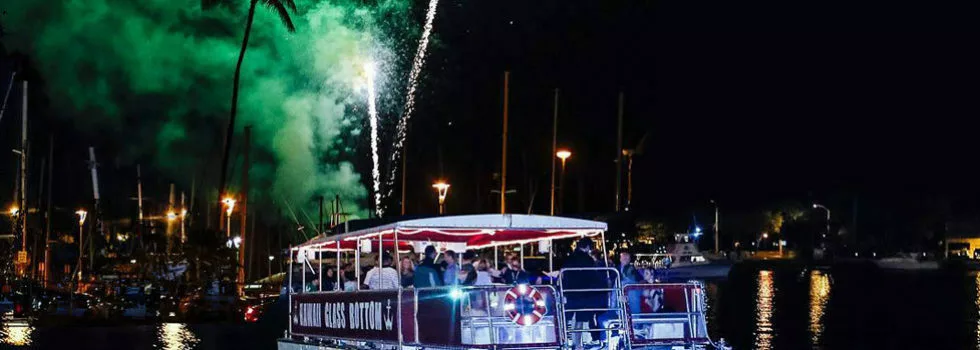 Watch waikiki fireworks from boat