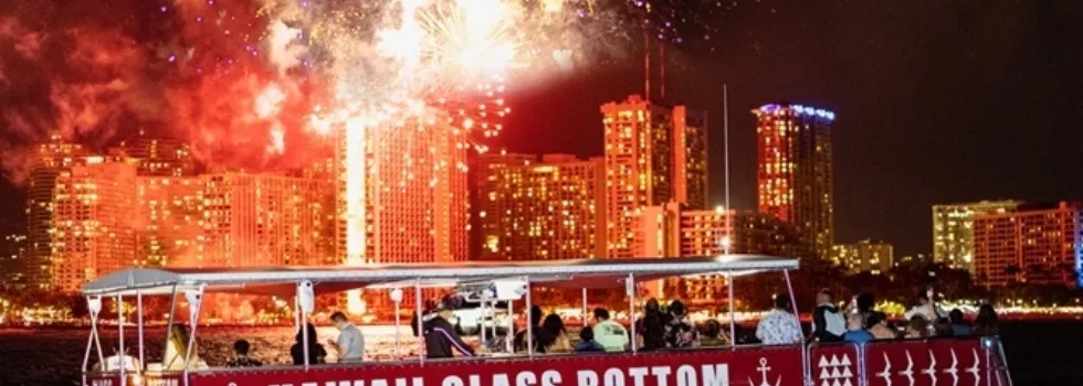 Fireworks from boat waikiki