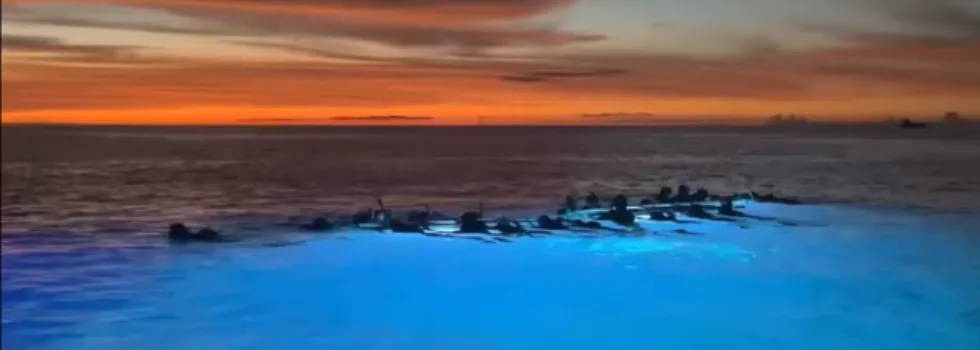 Kona light raft at sunset