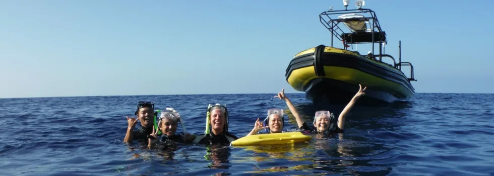 Snorkeling rib boat kona