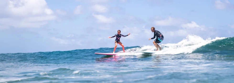 Waikiki surf lessons with child