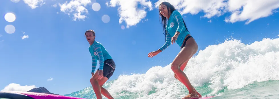 Couple surf lesson waikiki