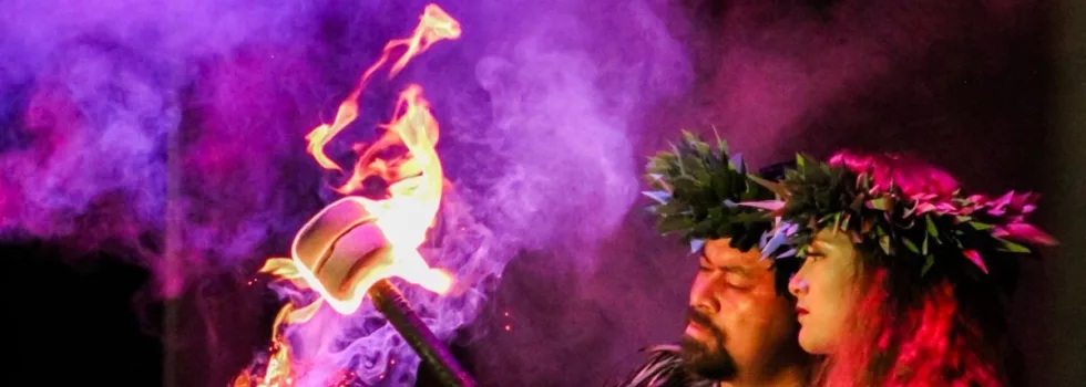 Fire dancing hawaii luau