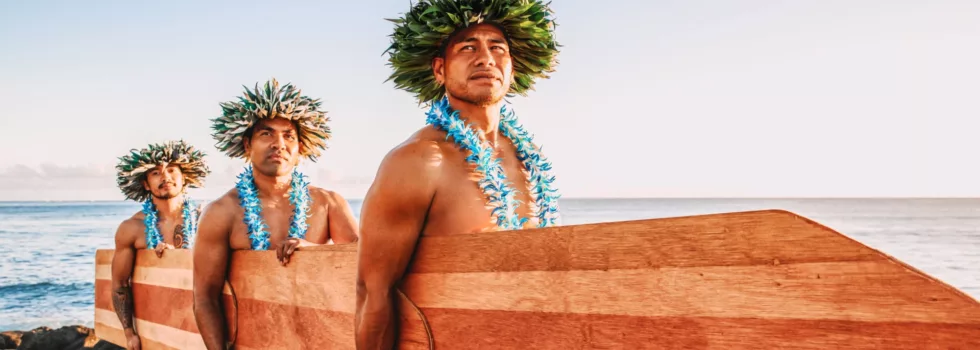 Surfing luau performance
