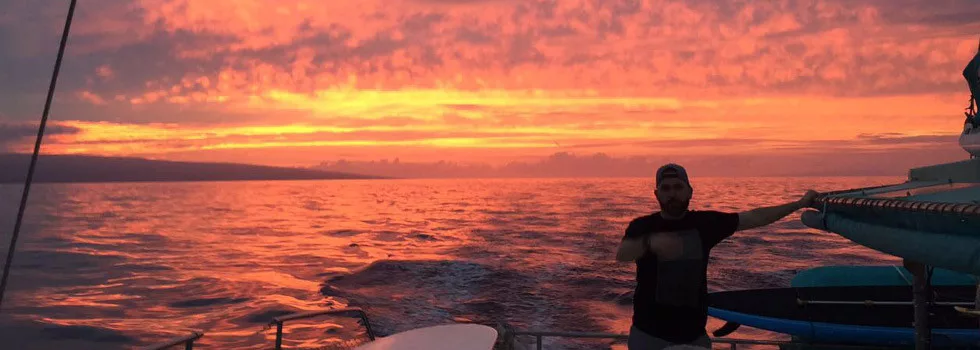Sunset-aboard-catamaran