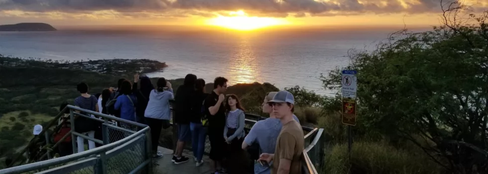 Watching the sunrise at diamond head