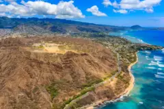 Shuttle to Diamond Head Crater: Diamond head crater aerial