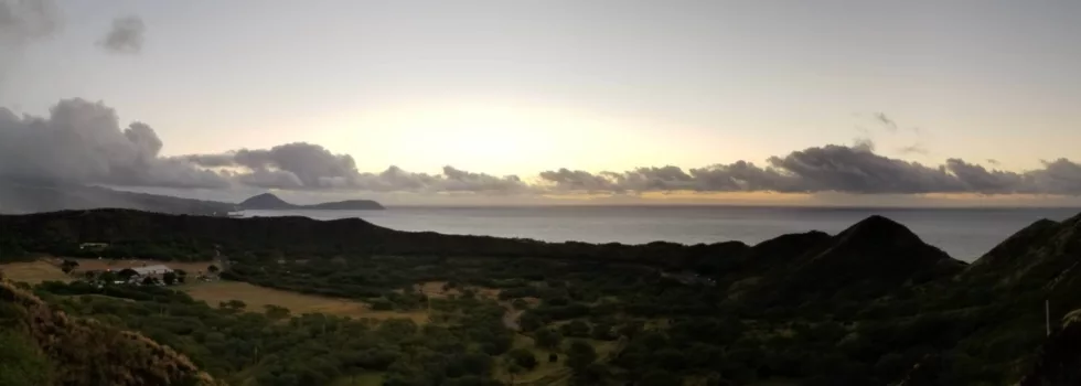 Diamond head crater sunset