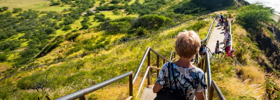 Hiking diamond head crater