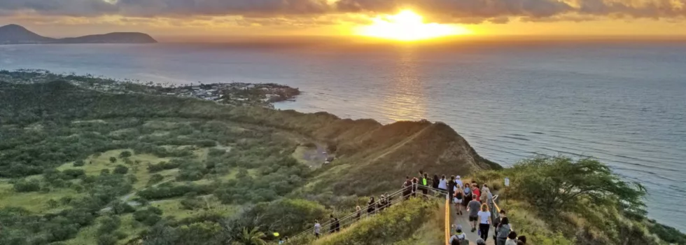 Sunrise diamond head crater