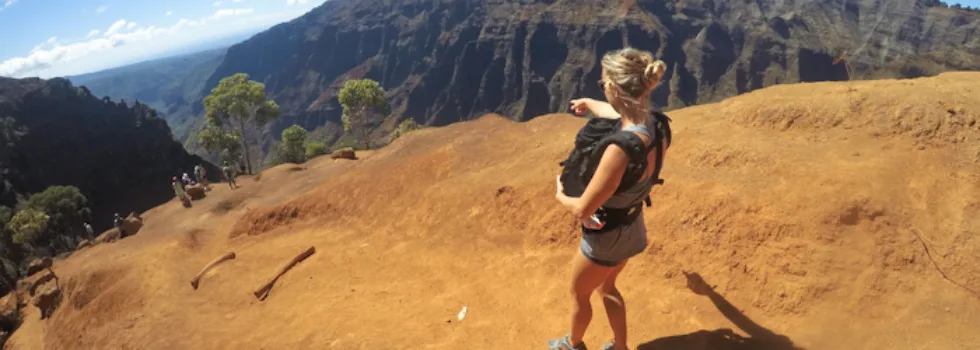 Hiking with baby carrier kauai