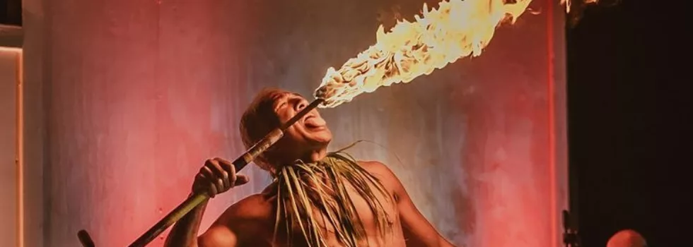 Eating fire kauai luau