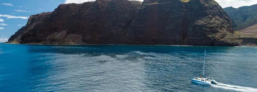 Big mountain small boat