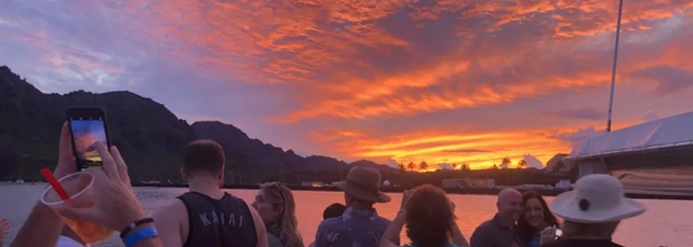Sunset catamaran kauai