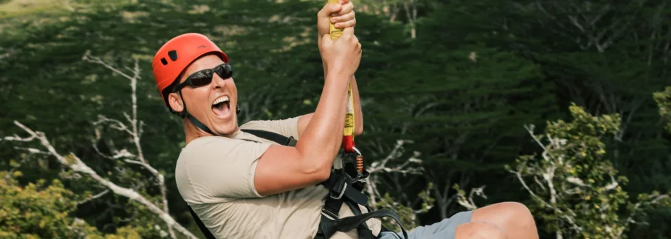 Fun male zipline