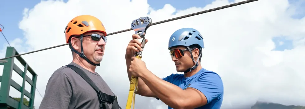 Getting hooked up for kauai zipline jpg