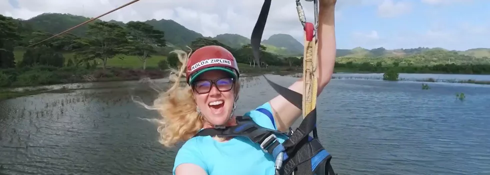 Kauai zipline selfie