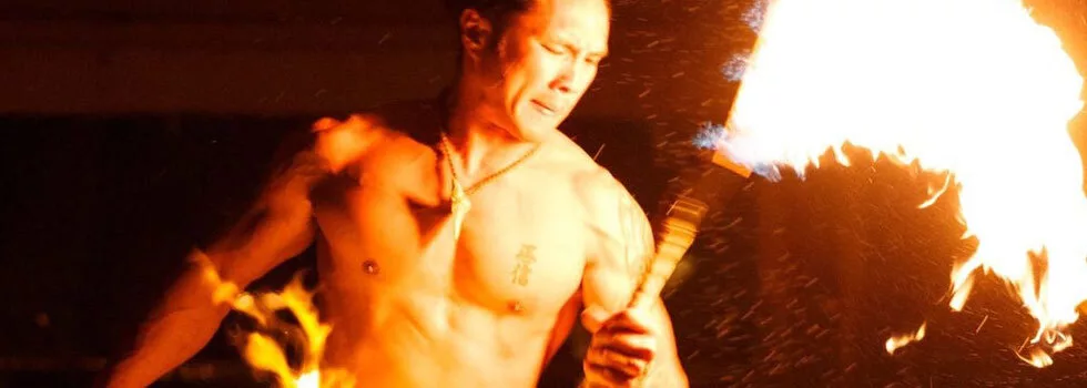 Fire dance kauai luau banner