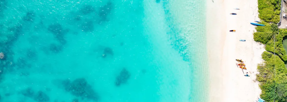 Lanikai beach drone photo