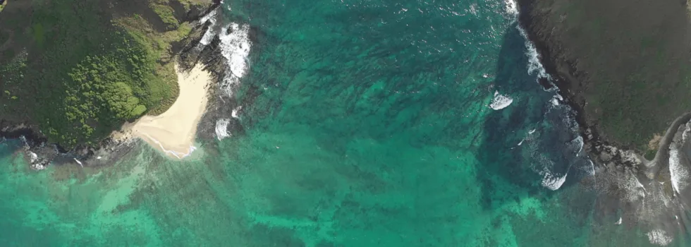 Mokulua island drone photo
