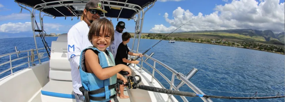 Kids fishing charter maui