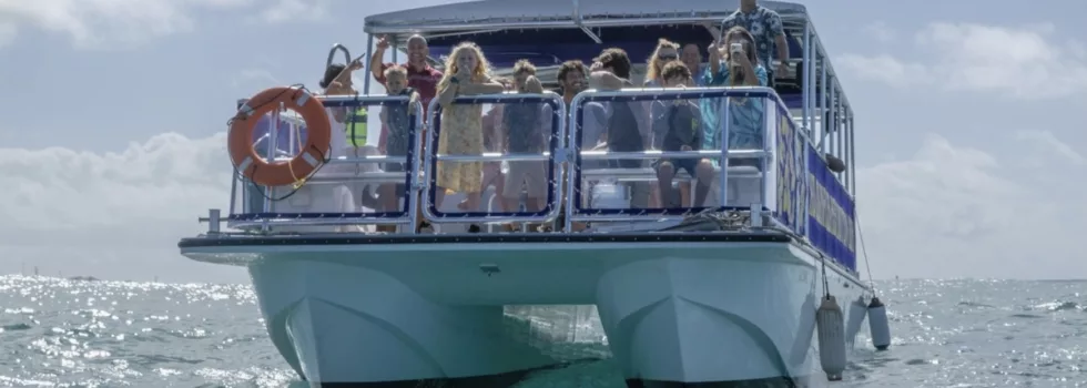 Family boat near aulani