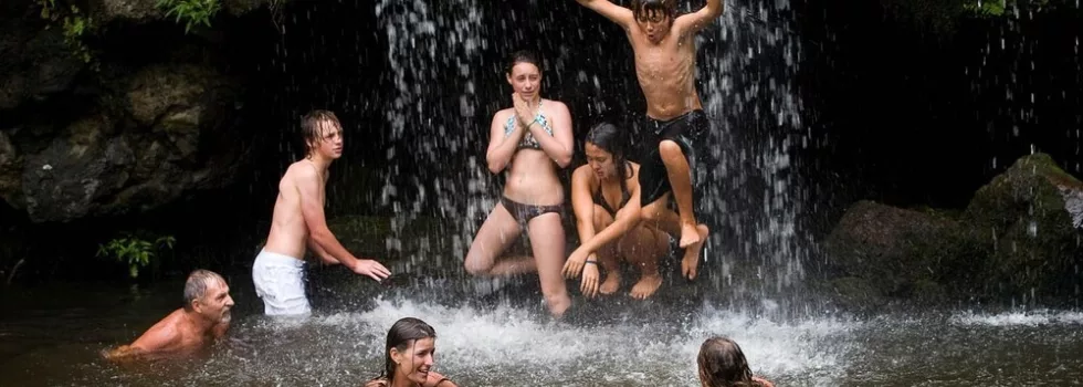 Waterfall hike near kona