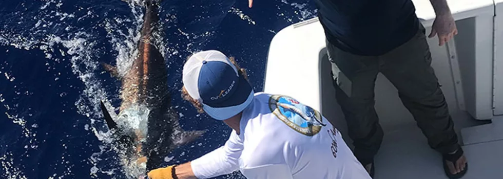 Hooking ahi kona fishing