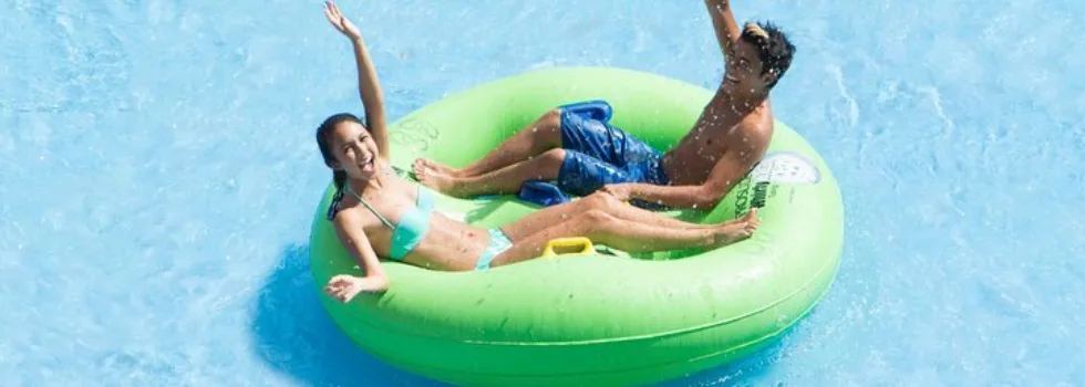 Couple in tube water park oahu