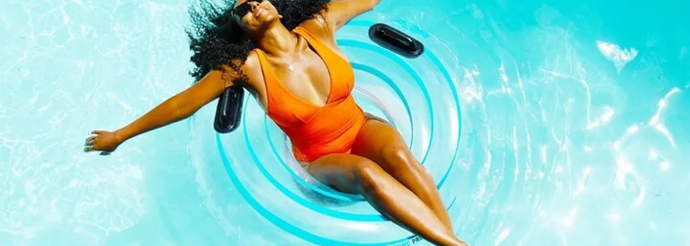 Lounging in pool oahu