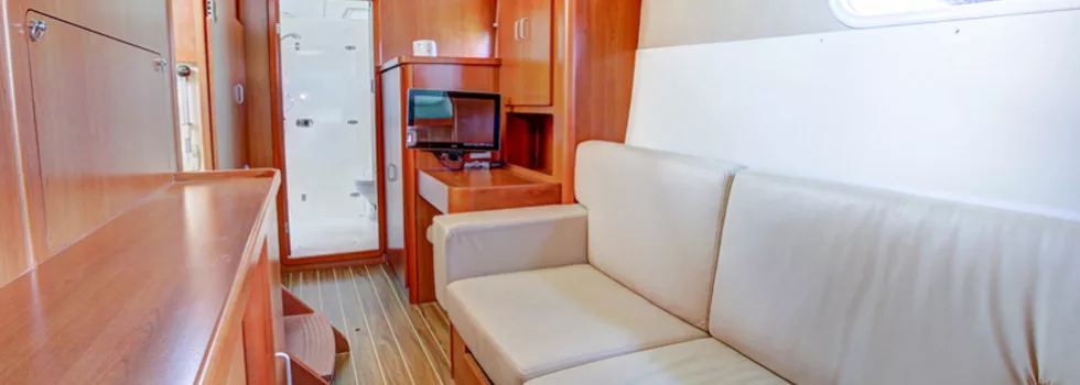 Luxury yacht cabin