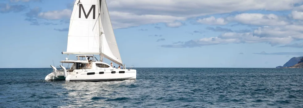 Koolina luxury catamaran sails raised
