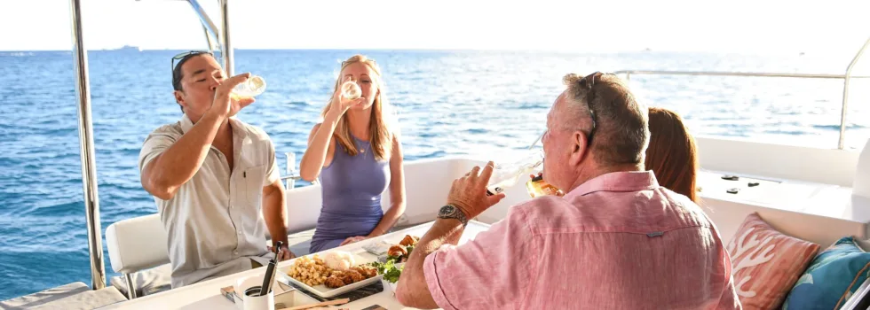 Gourmet dinner charter waikiki sunset luxury catamaran