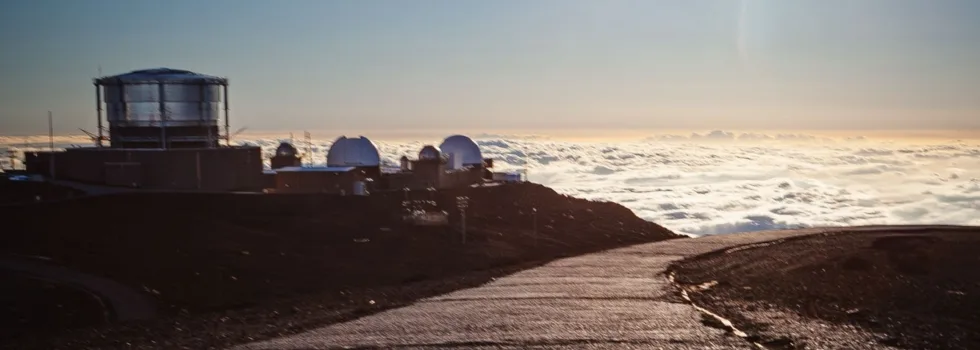 Paved walking path at haleakala summit