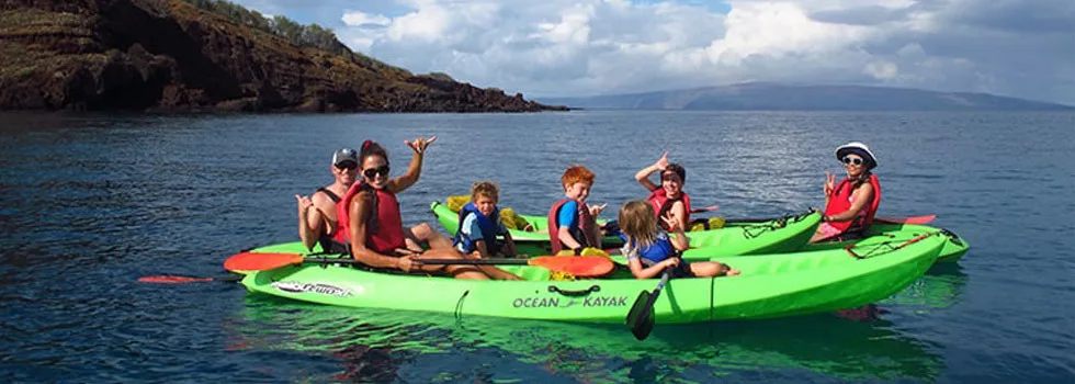 Family kayak tour snorkel maui