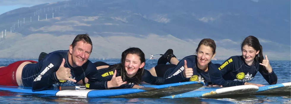 Family surf class maui