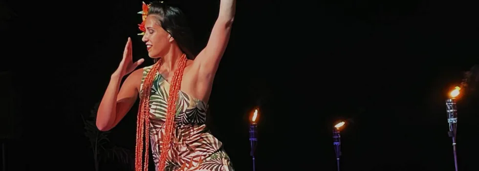Woman dances hula maui