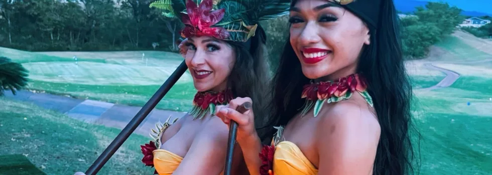 Golf course luau dancers maui