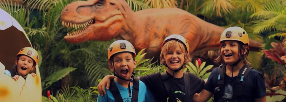 Maui zipline kids dinosaur exhibit