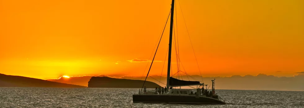 Maui sunset beach catamaran