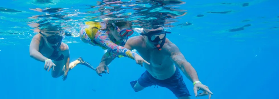 Coral gardens snorkeling family