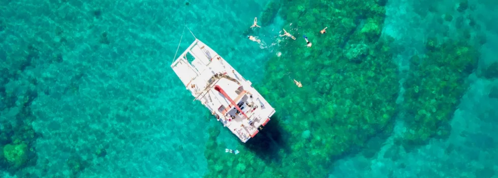 Drone photo maui catamaran