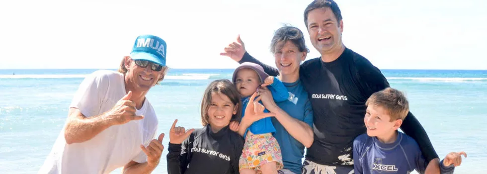 Family surf lessons maui