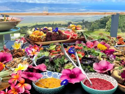 Upcountry Maui Farm Tour and Brunch: Food spread farm to table maui thumb