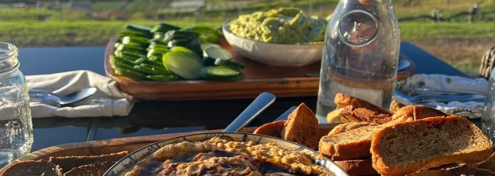 Fresh food served during farm tour