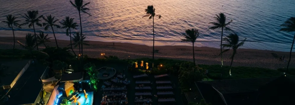 Luau grounds night time