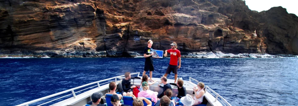 Snorkel guides backside molokini